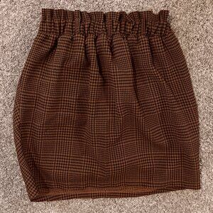 Majestic Legon Pencil Skirt, Paper Bag Waist, Free Size, Brown/Black Houndstooth